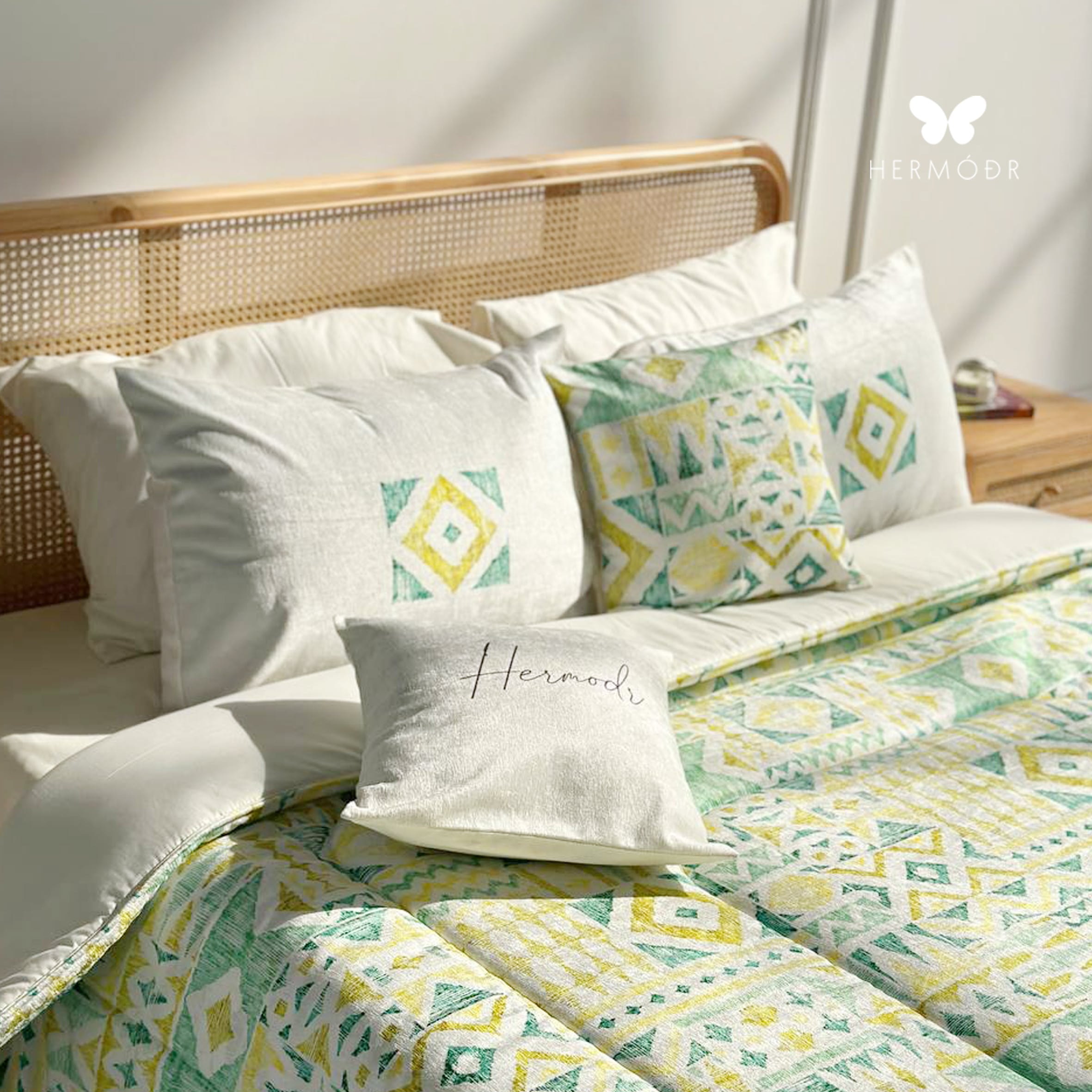 روتختی هرمدر مدل کلاژ - سرویس لحاف 2 نفره کتان ارگانیک