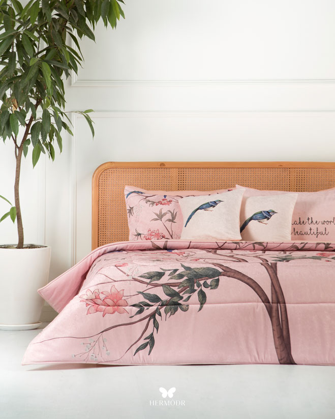 روتختی هرمدر مدل درخت بهشتی پلاس - سرویس لحاف 2 نفره کتان ارگانیک